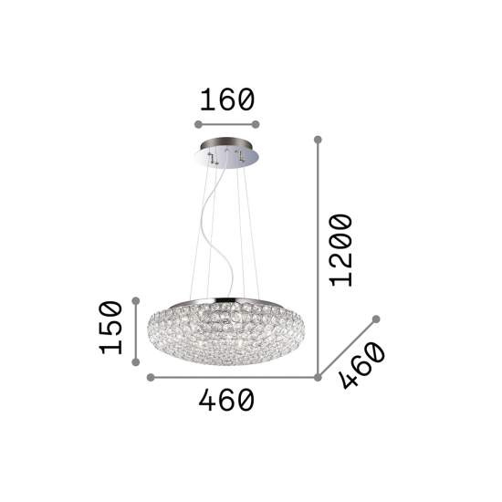 Sospensione Contemporanea King Metallo-Cristallo Cromo 7 Luci G9 3W 3000K 087979