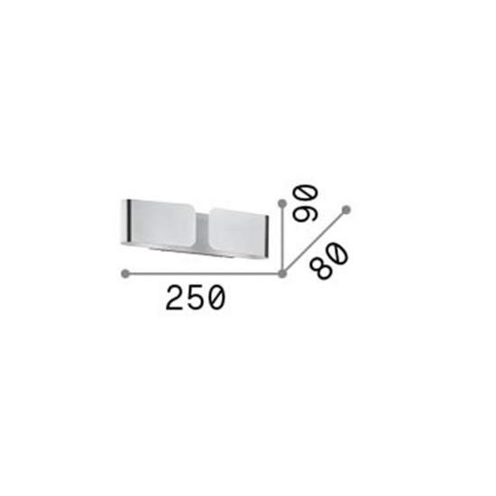 Applique Contemporanea Clip Metallo Argento 2 Luci G9 3W 3000K Luce Calda 091136