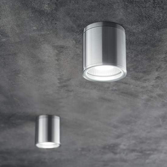 Plafoniera Moderna Gun Alluminio Cromo 1 Luce Gu10 092324