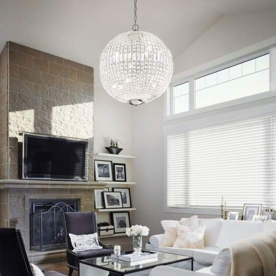 Sospensione Moderna Luxor Metallo-Cristallo Cromo 6 Luci G9 3W 3000K Luce Calda 092911