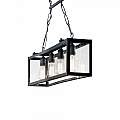 Sospensione Industrial-Minimal Igor Metallo Nero 4 Luci E27 092942