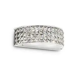 Applique Contemporanea Roma Metallo-Cristallo Cromo 2 Luci 3W 3000K Luce Calda