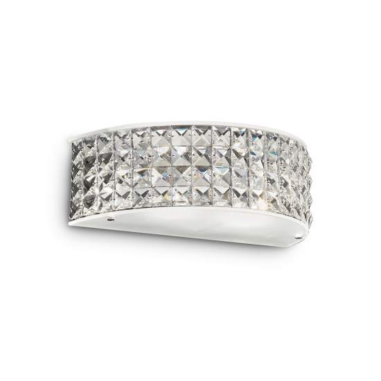 Applique Contemporanea Roma Metallo-Cristallo Cromo 2 Luci 3W 3000K Luce Calda 093086
