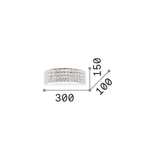 Applique Contemporanea Roma Metallo-Cristallo Cromo 2 Luci 3W 3000K Luce Calda 093086