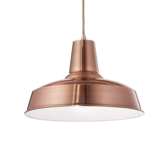 Sospensione Industrial-Minimal Moby Metallo Rame 1 Luce E27 093697