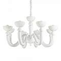 Lampadario Shabby Chic-Provenzale Bon Bon Metallo Bianco 8 Luci 094007
