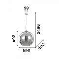 Sospensione Moderna Nemo Metallo Fumè 1 Luce E27 D50Cm 094137