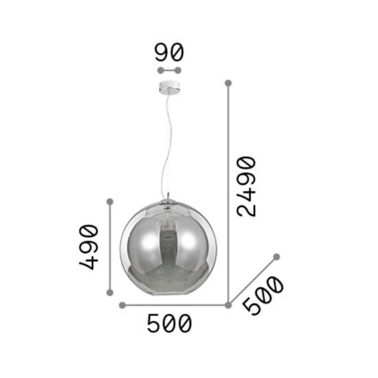 Sospensione Moderna Nemo Metallo Fumè 1 Luce E27 D50Cm 094137