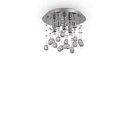 Plafoniera Contemporanea Moonlight Metallo-Cristallo Cromo 5 Luci G9 3W 3000K