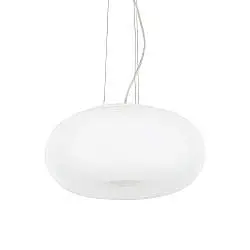 Lampada a Sospensione Ulisse Vetro Bianco 3 Luci E27 D42Cm