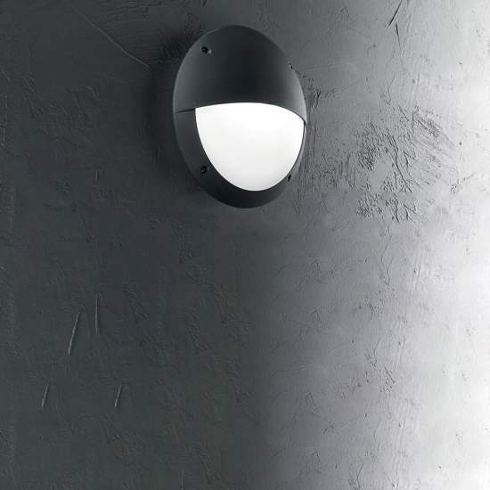 Applique Moderna Polar-2 Materie Plastiche Nero 1 Luce E27 096698