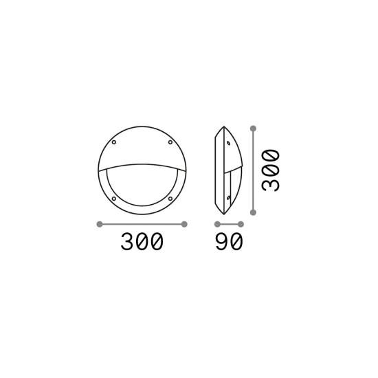 Applique Moderna Polar-2 Materie Plastiche Nero 1 Luce E27 096698