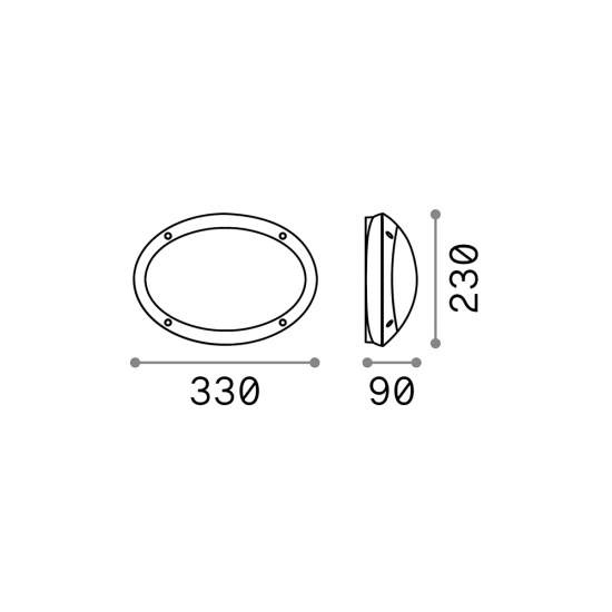 Applique Moderna Medea-1 Materie Plastiche Bianco 1 Luce E27 096711