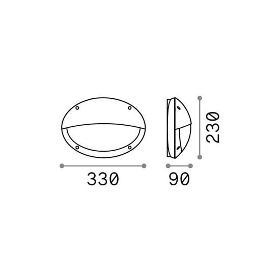Applique Moderna Medea-2 Materie Plastiche Bianco 1 Luce E27 096735