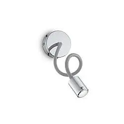 Applique Moderna Focus-1 Metallo Cromo Led 4W 3000K Luce Calda