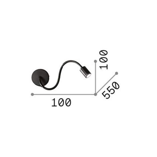 Applique Moderna Focus-1 Metallo Cromo Led 4W 3000K Luce Calda 097206