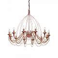 Lampadario Shabby Chic-Provenzale Corte Metallo Corten 12 Luci E14 097671