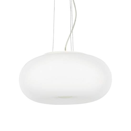 Lampadari E Sospensioni Ulisse Vetro Bianco 3 Luci E27 D52Cm 098616