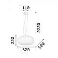 Lampadari E Sospensioni Ulisse Vetro Bianco 3 Luci E27 D52Cm 098616