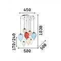 Sospensione Moderna Clown Metallo Multicolor 8 Luci G9 3W 3000K Luce Calda 100944