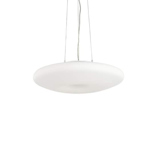 Sospensione Moderna Glory Vetro Bianco 3 Luci E27 D40Cm 101125