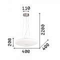 Sospensione Moderna Glory Vetro Bianco 3 Luci E27 D40Cm 101125