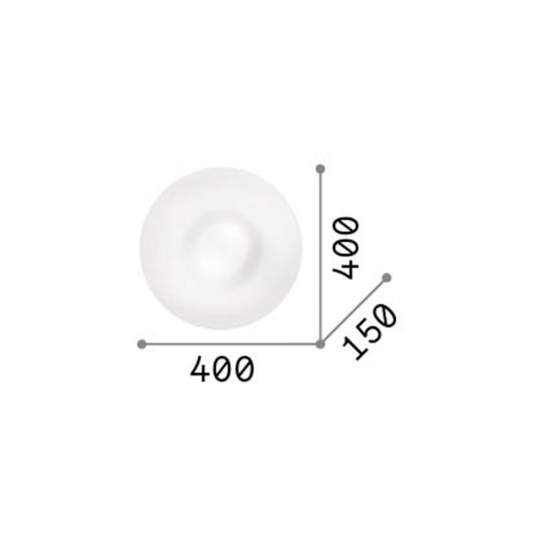 Plafoniera Moderna Glory Vetro Bianco 2 Luci E27 D40Cm 101132