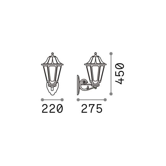 Applique Classica Dafne Materie Plastiche Nero 1 Luce E27 Big 101491