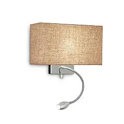 Applique Moderna Hotel Metallo Canvas 2 Luci E27+Led 1,5W