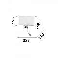 Applique Moderna Hotel Metallo Canvas 2 Luci E27+Led 1,5W 103204