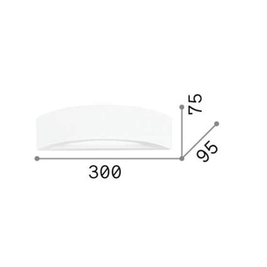 Applique Moderna Soda Gesso Bianco 1 Luce Biemissione E14 105710
