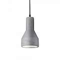 Sospensione Industrial-Minimal Oil-1 Metallo Cemento Grigio 1 Luce E27 110417