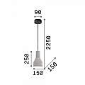 Sospensione Industrial-Minimal Oil-1 Metallo Cemento Grigio 1 Luce E27 110417