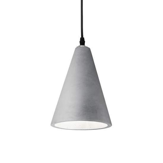 Sospensione Industrial-Minimal Oil-2 Metallo Cemento Grigio 1 Luce E27 110424