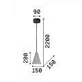 Sospensione Industrial-Minimal Oil-2 Metallo Cemento Grigio 1 Luce E27 110424