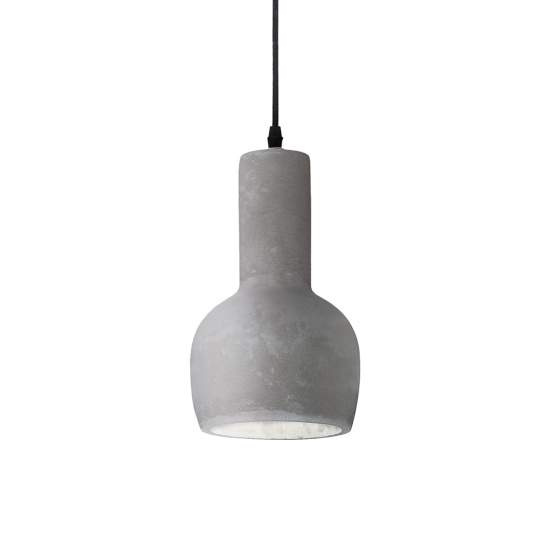Sospensione Industrial-Minimal Oil-3 Metallo Cemento Grigio 1 Luce E27 110431