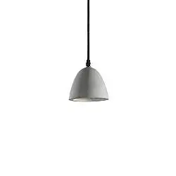 Sospensione Industrial-Minimal Oil-4 Metallo Cemento Grigio 1 Luce Gu10