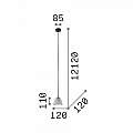 Sospensione Industrial-Minimal Oil-4 Metallo Cemento Grigio 1 Luce Gu10 110462