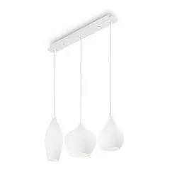 Sospensione Moderna Soft Metallo Bianco 3 Luci E14