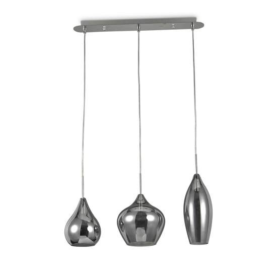 Sospensione Moderna Soft Metallo Fumè 3 Luci E14 111865