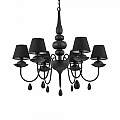 Lampadario Shabby Chic-Provenzale Blanche Metallo Nero 6 Luci E14 111872