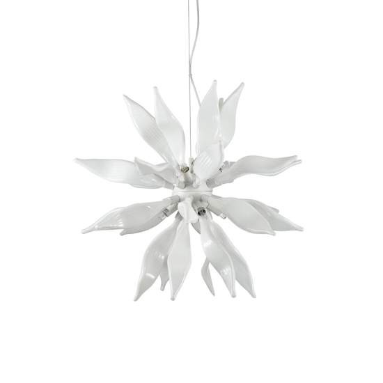 Sospensione Contemporanea Leaves Metallo Bianco 8 Luci G9 3W 3000K Luce Calda 111957