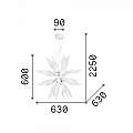 Sospensione Contemporanea Leaves Metallo Bianco 8 Luci G9 3W 3000K Luce Calda 111957
