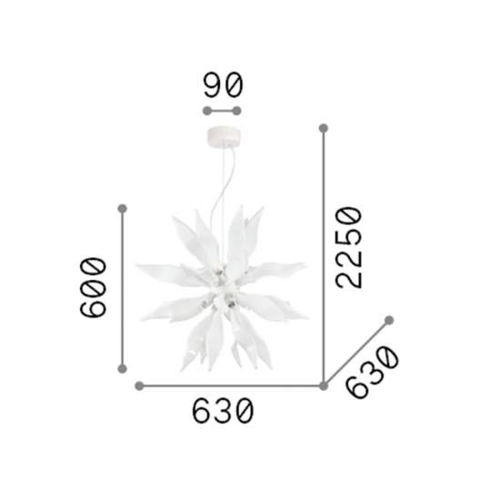 Sospensione Contemporanea Leaves Metallo Bianco 8 Luci G9 3W 3000K Luce Calda 111957