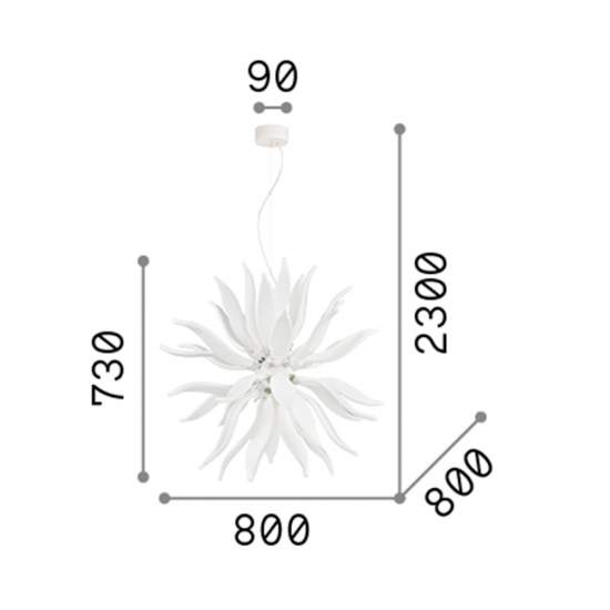 Sospensione Contemporanea Leaves Metallo Bianco 12 Luci G9 3W 3000K Luce Calda 112268