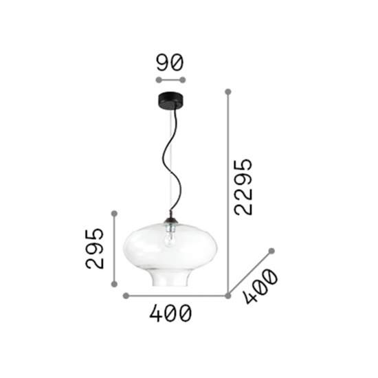Sospensione Vintage-Decò Bistro' Metallo Trasp. 1 Luce E27 D28 112336