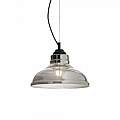 Sospensione Vintage-Decò Bistro' Metallo Fumè 1 Luce E27 D28 112343