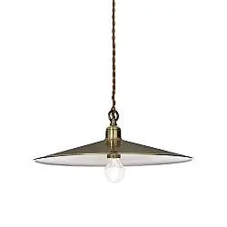 Sospensione Rustica-Country Cantina Metallo Ottone Brunito 1 Luce E27