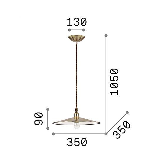 Sospensione Rustica-Country Cantina Metallo Rame 1 Luce E27 112732