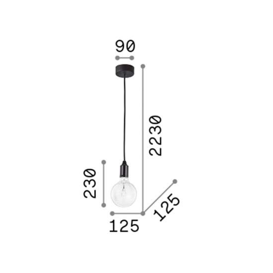 Sospensione Moderna Edison Metallo Bianco 1 Luce E27 8W 3000K Luce Calda 113302